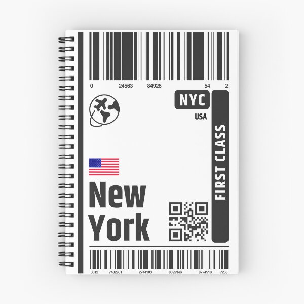 Item preview, NEW YORK NYC Flight Ticket designed and sold by tshirtsandme.