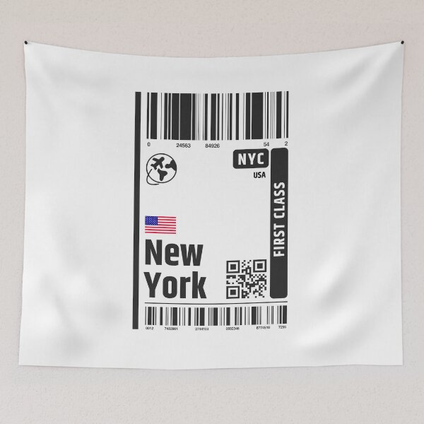 Item preview, NEW YORK NYC Flight Ticket designed and sold by tshirtsandme.