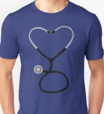 Heart Shaped Stethoscope for Doctor or Nurse Unisex T-Shirt