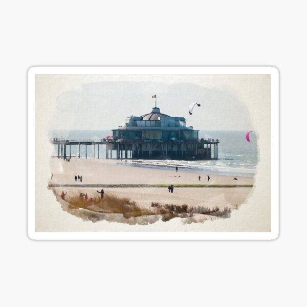 Item preview, aquarelle de la jetée de Blankenberge designed and sold by FotoMahieu.