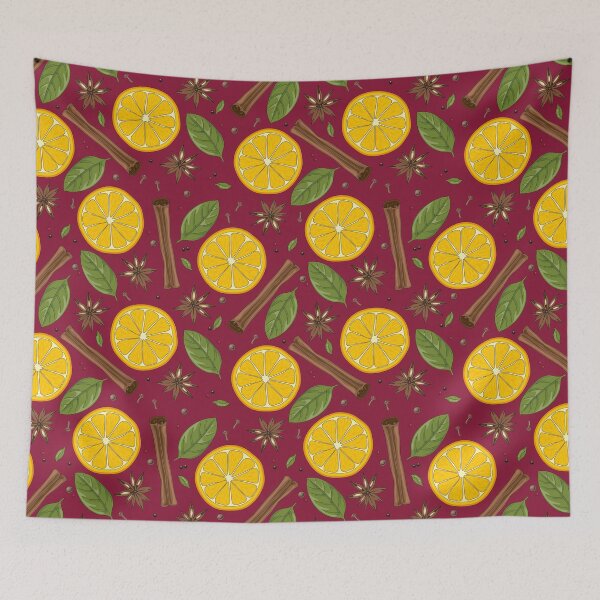 Item preview, Christmas spices on wine background designed and sold by floralfan.