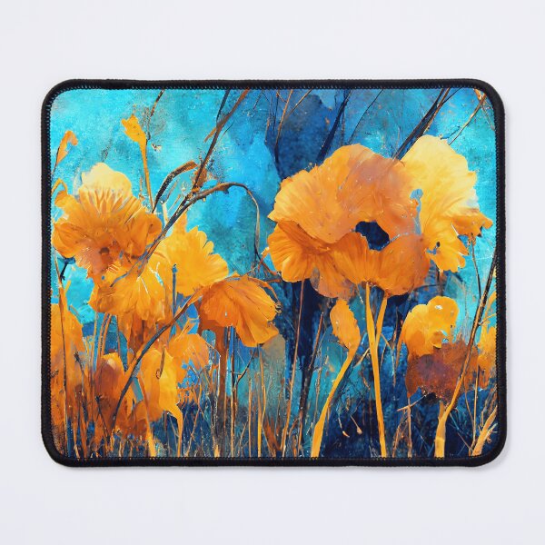 Item preview, Beautiful Field of Yellow and Orange Poppies, against a Blue Sky designed and sold by madtoyman.