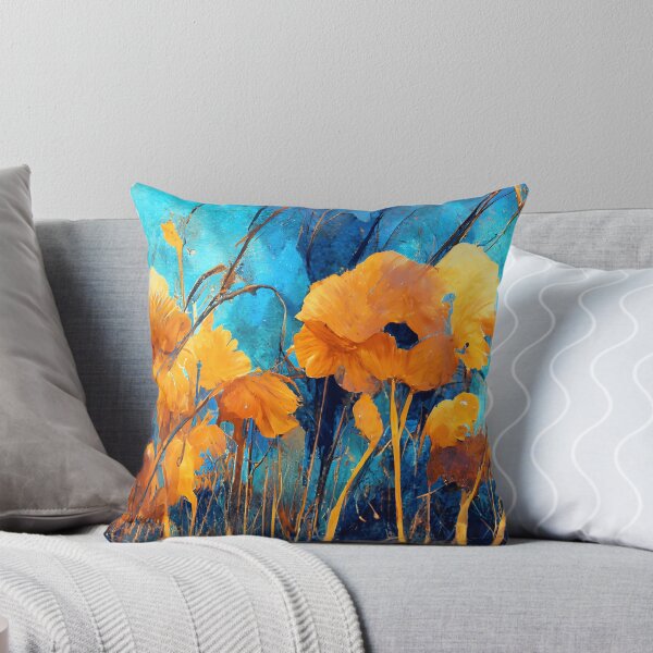 Item preview, Beautiful Field of Yellow and Orange Poppies, against a Blue Sky designed and sold by madtoyman.