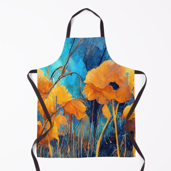 Artikelvorschau, Wunderschönes Feld mit gelben und orangefarbenen Mohnblumen vor blauem Himmel entworfen und verkauft von madtoyman.
