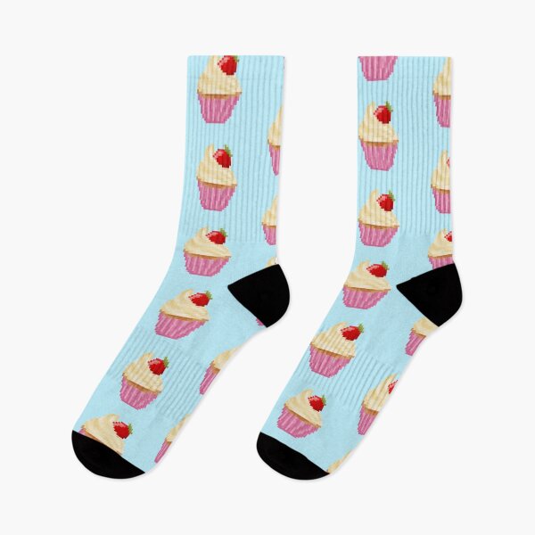 Item preview, Retro Pixel Vanilla Strawberry Frosted Cupcakes designed and sold by 8BitTrip.