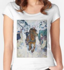 Edvard Munch "Galloping Horse", 1910–12. Women's Fitted Scoop T-Shirt
