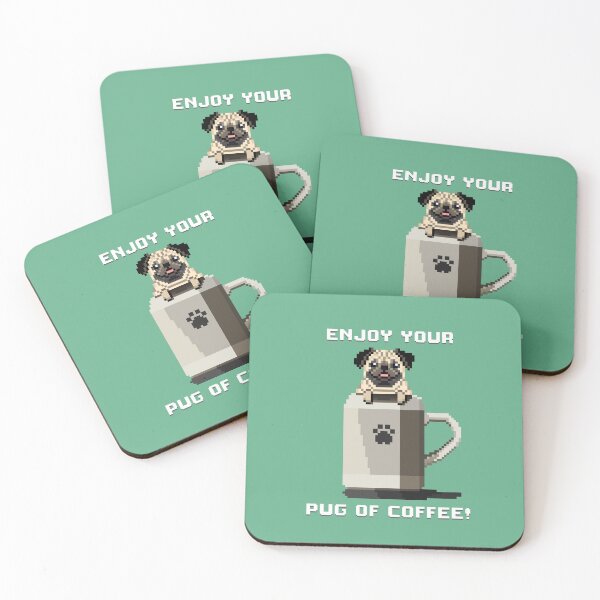 Artikelvorschau, Enjoy Your Pug of Coffee! (Keppel) entworfen und verkauft von PixelByFatbeard.