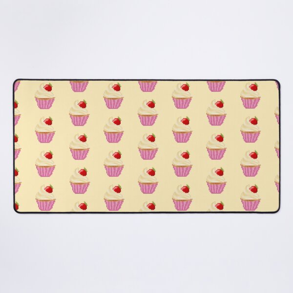 Item preview, Retro Pixel Vanilla Strawberry Frosted Cupcakes designed and sold by 8BitTrip.
