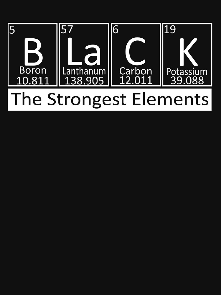 "Black People Power The Strongest Elements Chemistry Periodic Table" Tshirt by RobPaulDesigns