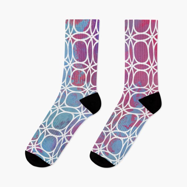 Item preview, Circle Geometric Pink blue marble effect pattern  designed and sold by TipTopTapo.