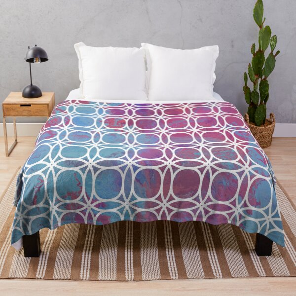 Item preview, Circle Geometric Pink blue marble effect pattern designed and sold by TipTopTapo.