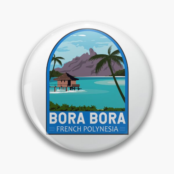 Item preview, Bora Bora French Polynesia Travel Retro Emblem designed and sold by KrisSidDesigns.