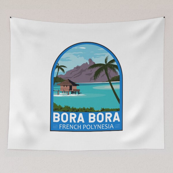 Item preview, Bora Bora French Polynesia Travel Retro Emblem designed and sold by KrisSidDesigns.