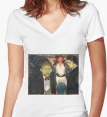 Edvard Munch "Jealousy", 1907 Women's Fitted V-Neck T-Shirt