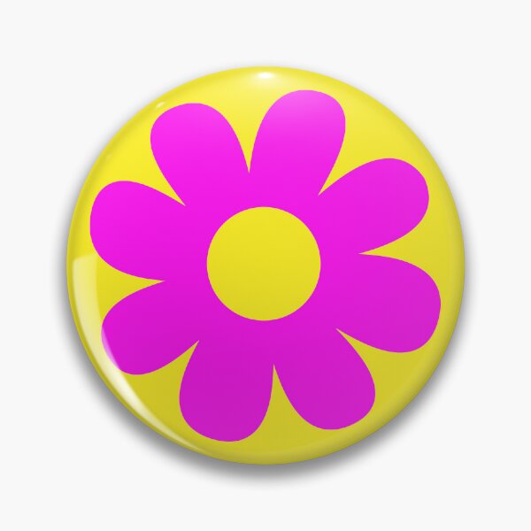 Item preview, Neon Pink Flower Blossom Yellow Background designed and sold by GemsAnatomy.