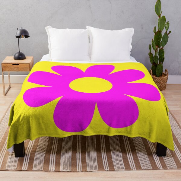 Item preview, Neon Pink Flower Blossom Yellow Background designed and sold by GemsAnatomy.