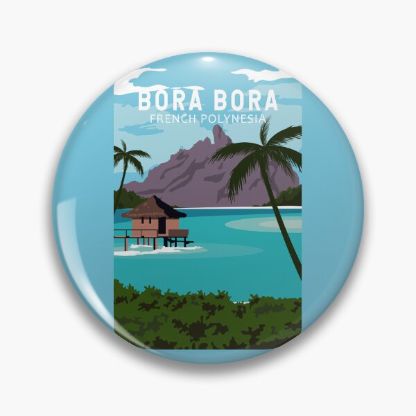 Item preview, Bora Bora French Polynesia Travel Vintage Art designed and sold by KrisSidDesigns.