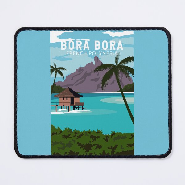 Item preview, Bora Bora French Polynesia Travel Vintage Art designed and sold by KrisSidDesigns.