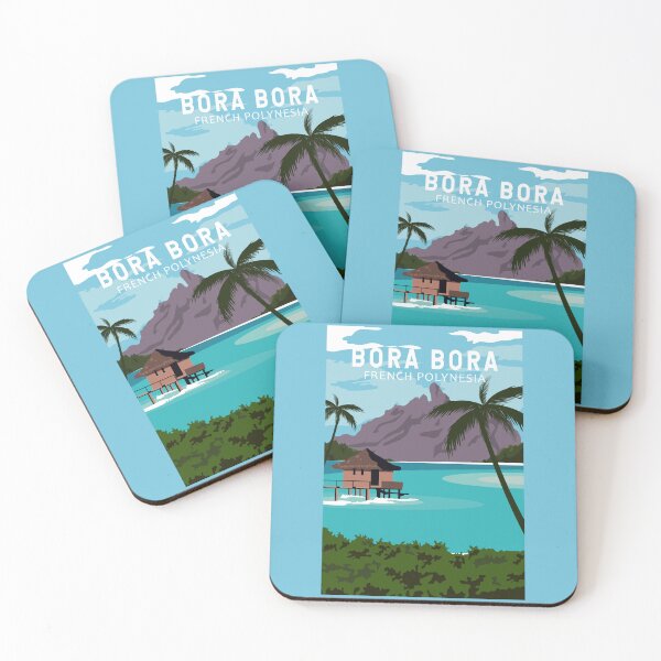 Item preview, Bora Bora French Polynesia Travel Vintage Art designed and sold by KrisSidDesigns.