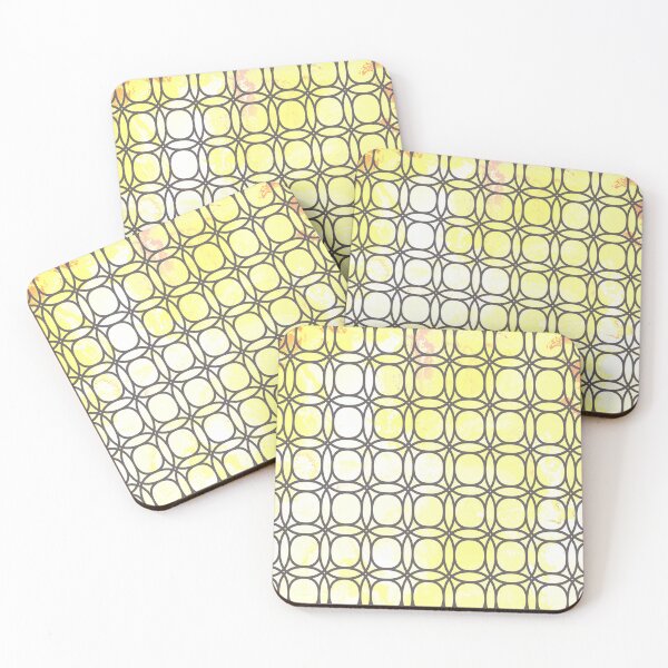 Item preview, Geometric yellow white  marble effect pattern  designed and sold by TipTopTapo.