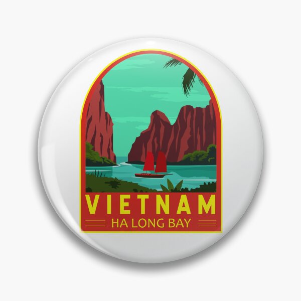 Item preview, Ha Long Bay Vietnam Travel Retro Emblem designed and sold by KrisSidDesigns.