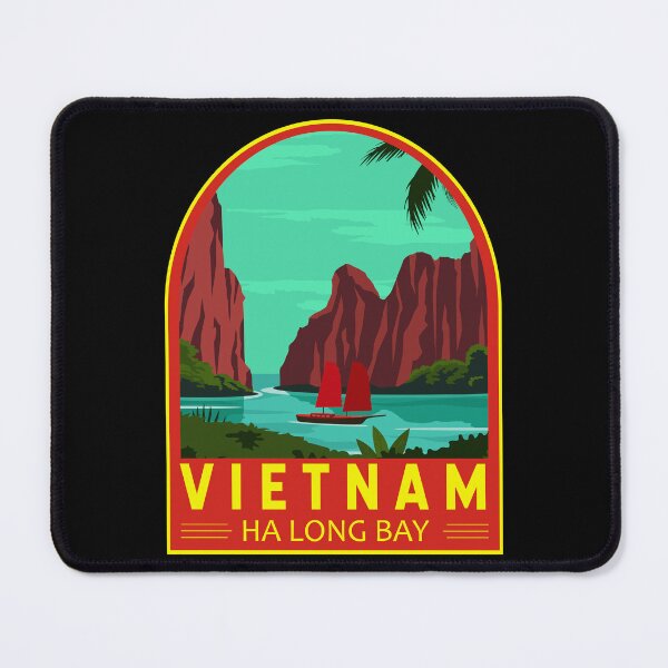 Item preview, Ha Long Bay Vietnam Travel Retro Emblem designed and sold by KrisSidDesigns.