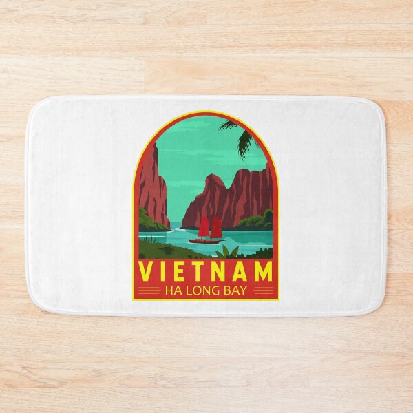 Item preview, Ha Long Bay Vietnam Travel Retro Emblem designed and sold by KrisSidDesigns.
