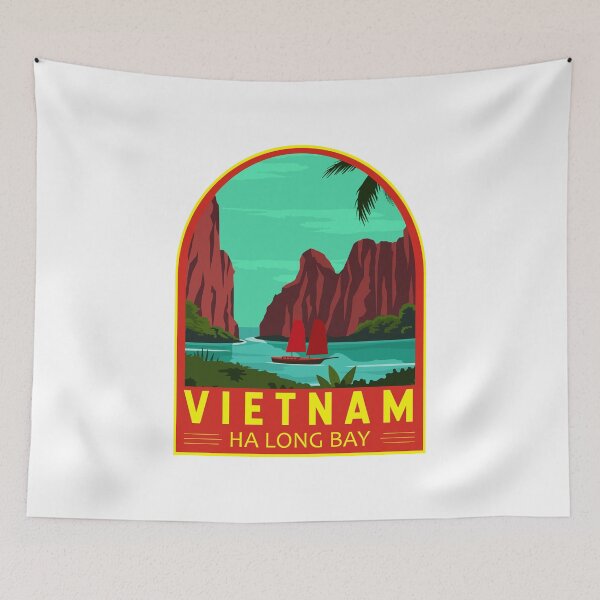 Item preview, Ha Long Bay Vietnam Travel Retro Emblem designed and sold by KrisSidDesigns.