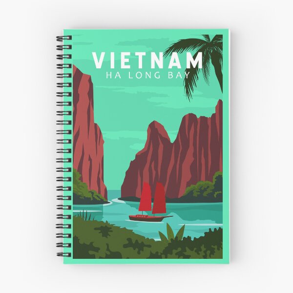 Item preview, Ha Long Bay Vietnam Travel Vintage Art designed and sold by KrisSidDesigns.