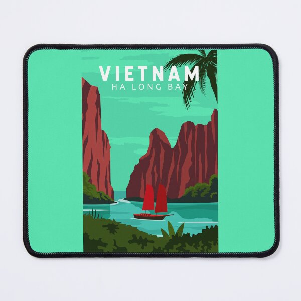 Item preview, Ha Long Bay Vietnam Travel Vintage Art designed and sold by KrisSidDesigns.