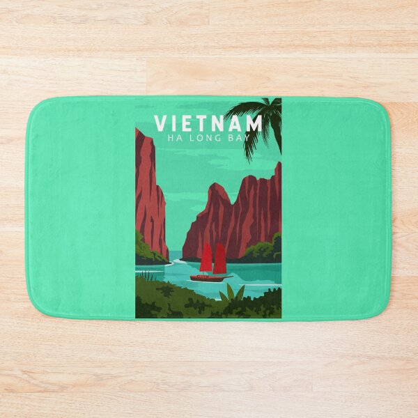 Item preview, Ha Long Bay Vietnam Travel Vintage Art designed and sold by KrisSidDesigns.