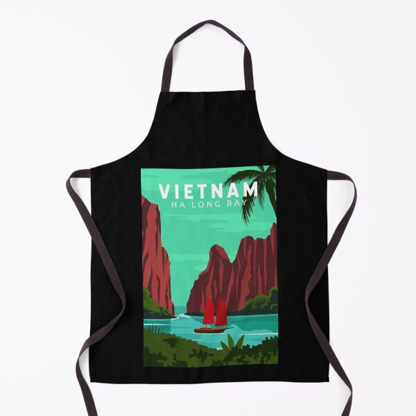 Item preview, Ha Long Bay Vietnam Travel Vintage Art designed and sold by KrisSidDesigns.
