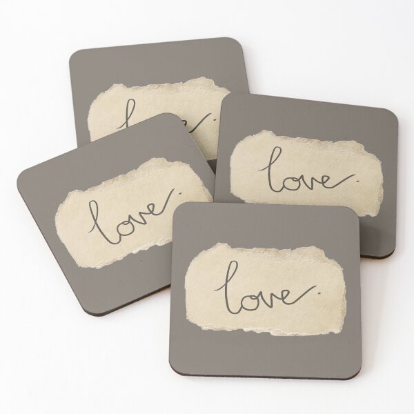 Item preview, love written in vintage paper cut out designed and sold by moonna designs.