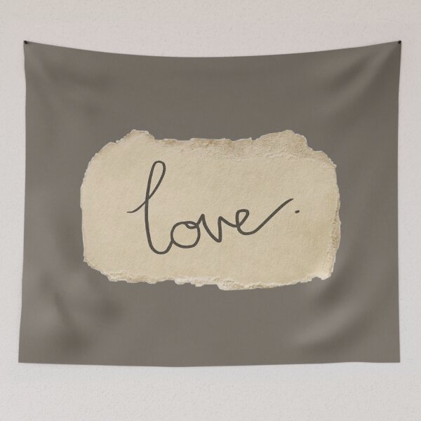 Item preview, love written in vintage paper cut out designed and sold by moonna designs.
