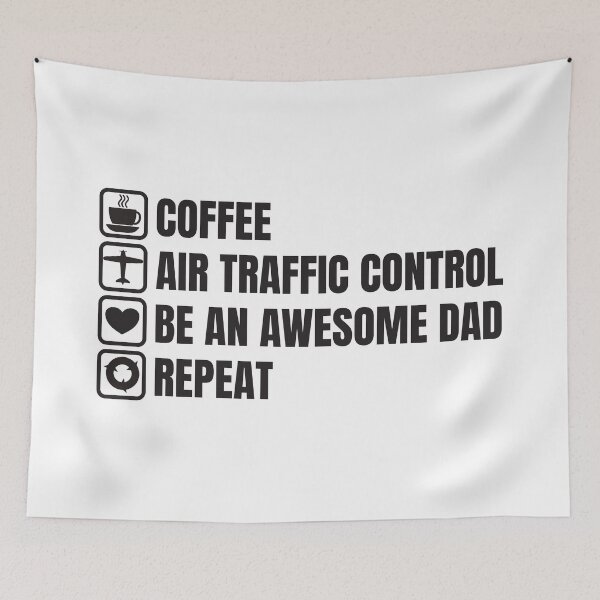 Item preview, Coffee, Air Traffic Control, Awesome Dad, Repeat (For Light Background) designed and sold by thecatcouch.