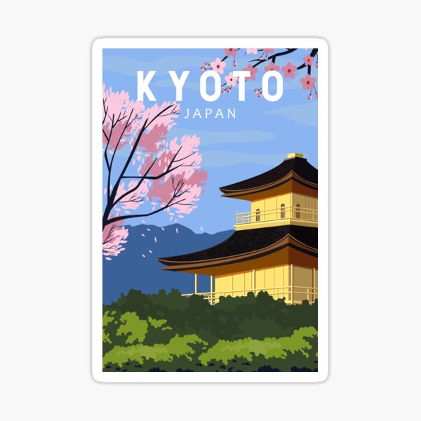 Aperçu de l'œuvre Kyoto Japon Voyage Art Vintage créée et vendue par KrisSidDesigns.