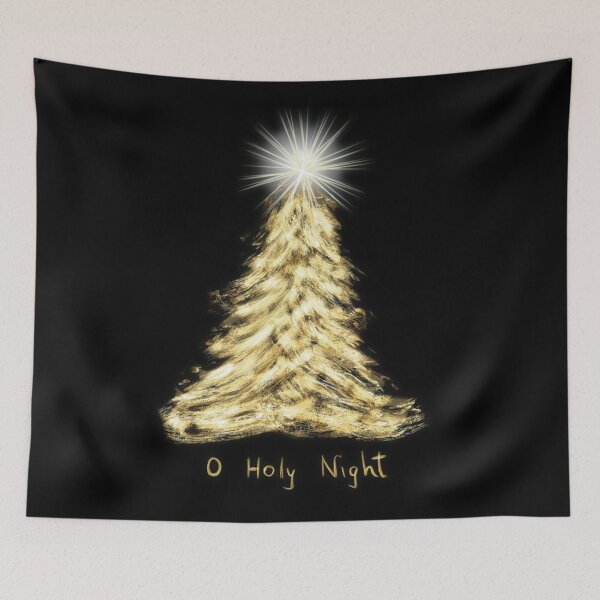 Item preview, O Holy Night Gold Christmas Tree Card designed and sold by designs-by-ann.