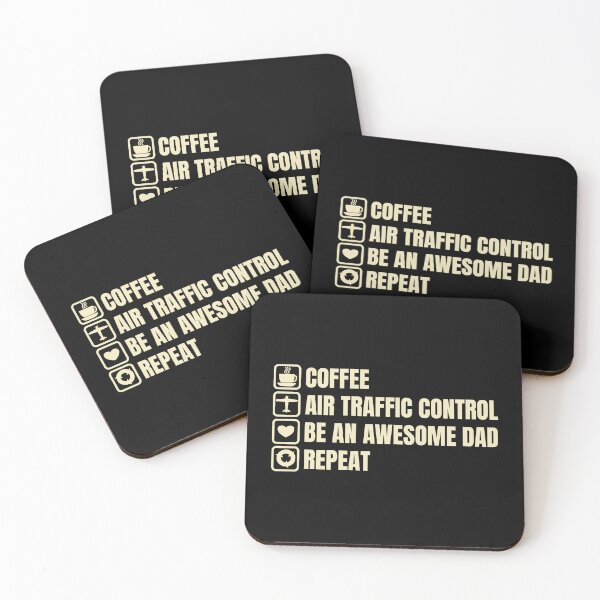 Item preview, Coffee, Air Traffic Control, Awesome Dad, Repeat (For Dark Background) designed and sold by thecatcouch.