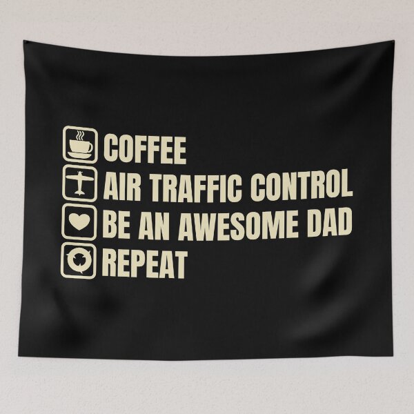 Item preview, Coffee, Air Traffic Control, Awesome Dad, Repeat (For Dark Background) designed and sold by thecatcouch.