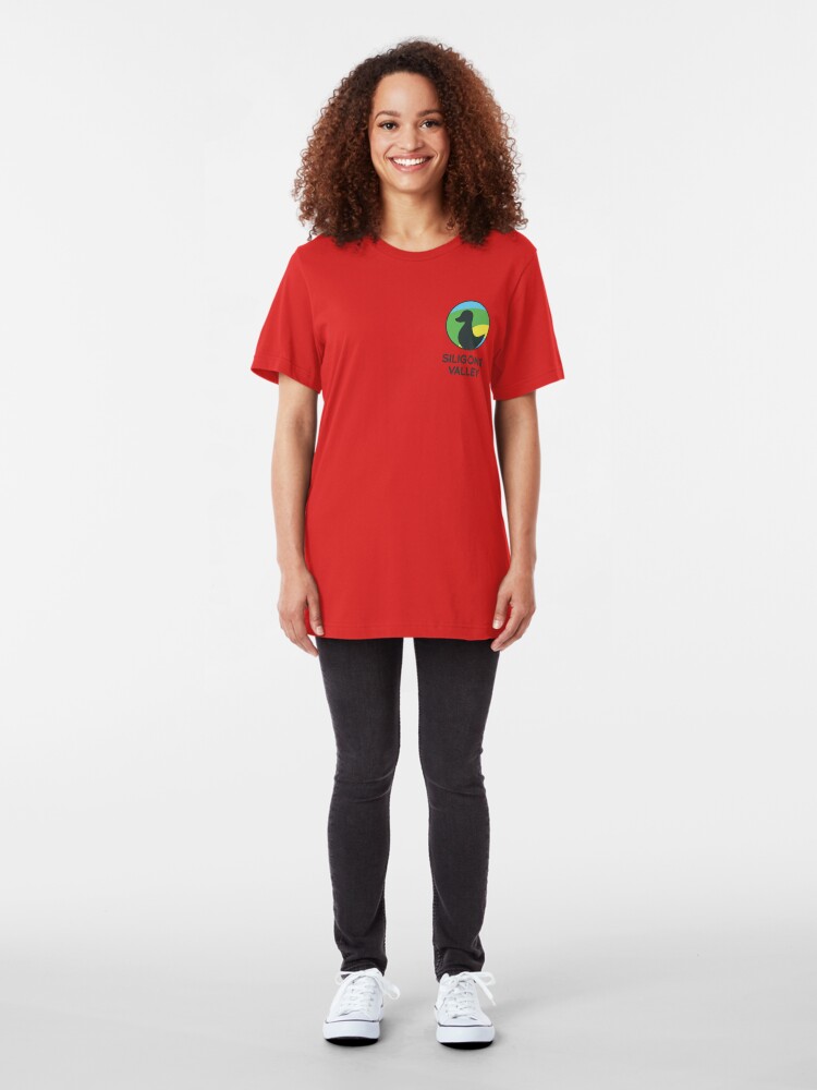 Alternate view of Siligong Valley logo w/text black Slim Fit T-Shirt