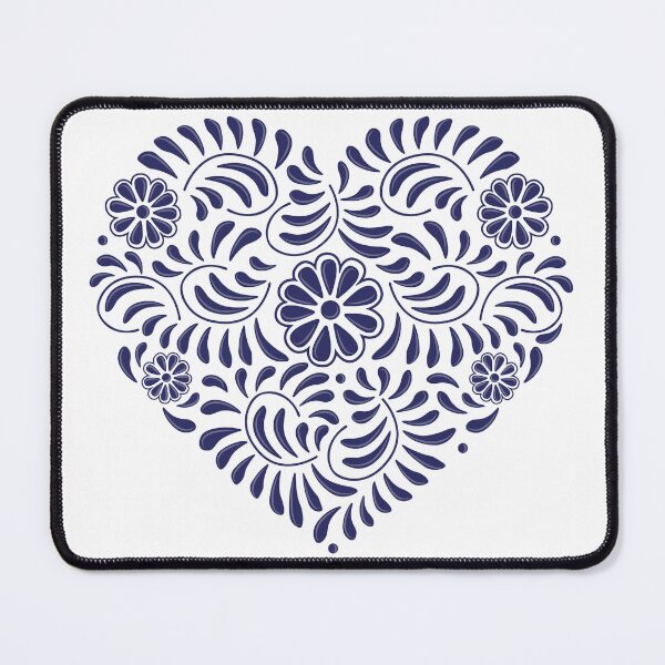 Item preview, Blue Mexican Talavera heart designed and sold by Terevela.