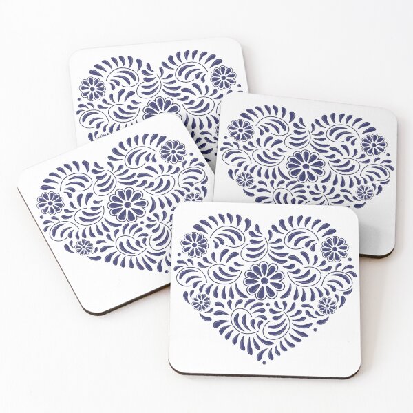 Item preview, Blue Mexican Talavera heart designed and sold by Terevela.