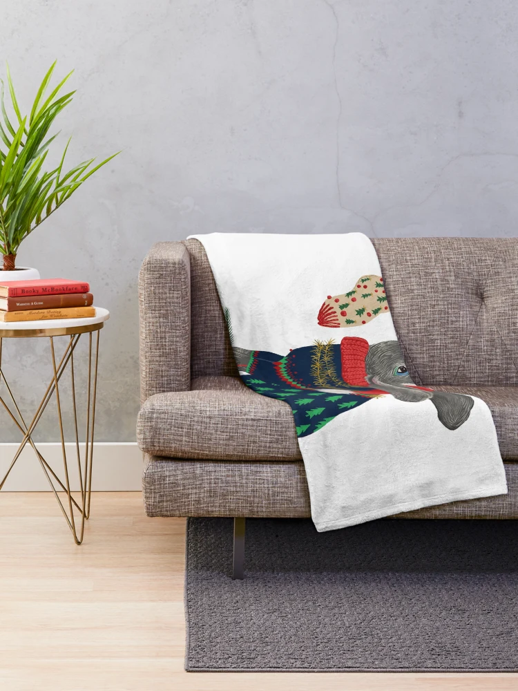 Thumbnail 2 of 6, Throw Blanket, Rocking Rabbit designed and sold by Ekaterina Khozatskaya.