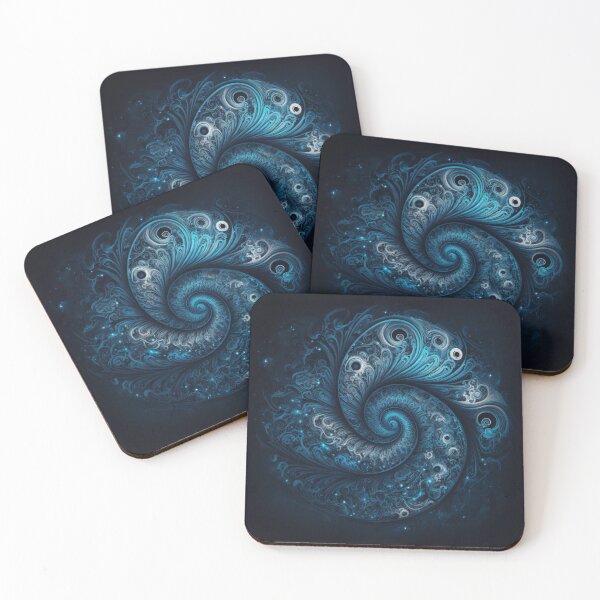 Item preview, Abstract fractal swirling blue galaxy designed and sold by Darmon-Designs.