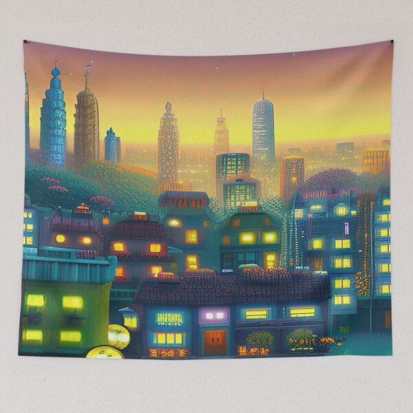 Item preview, Pixilated Cityscape designed and sold by Nellisstadia.