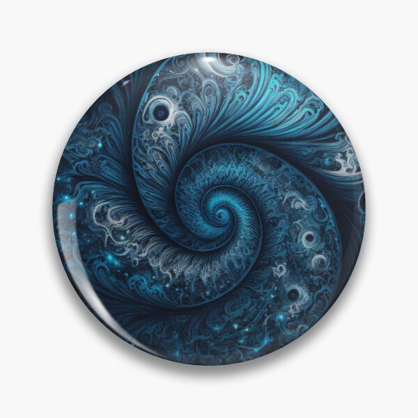 Item preview, Abstract fractal swirling blue galaxy designed and sold by Darmon-Designs.
