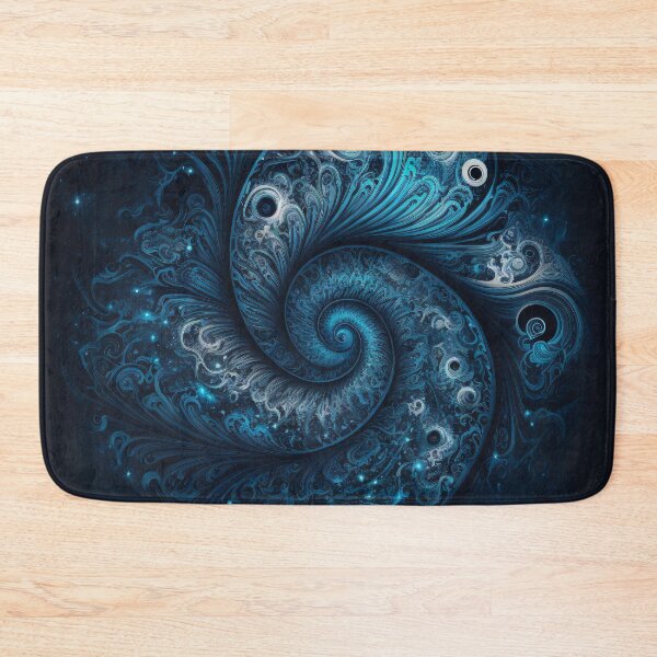Item preview, Abstract fractal swirling blue galaxy designed and sold by Darmon-Designs.