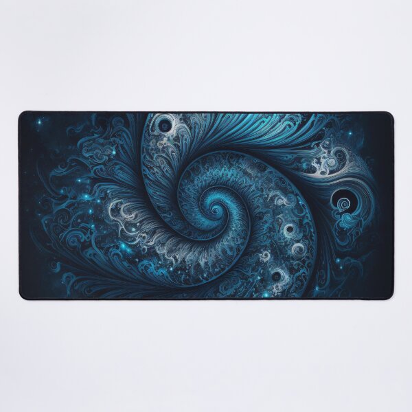 Item preview, Abstract fractal swirling blue galaxy designed and sold by Darmon-Designs.