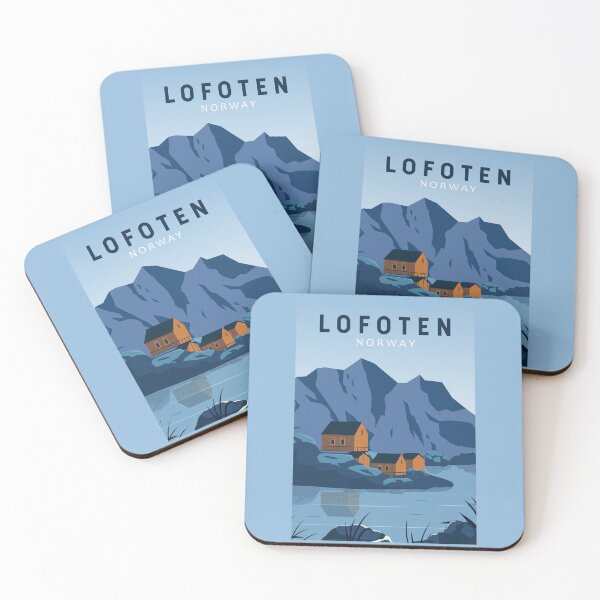 Item preview, Lofoten Norway Travel Vintage Art designed and sold by KrisSidDesigns.