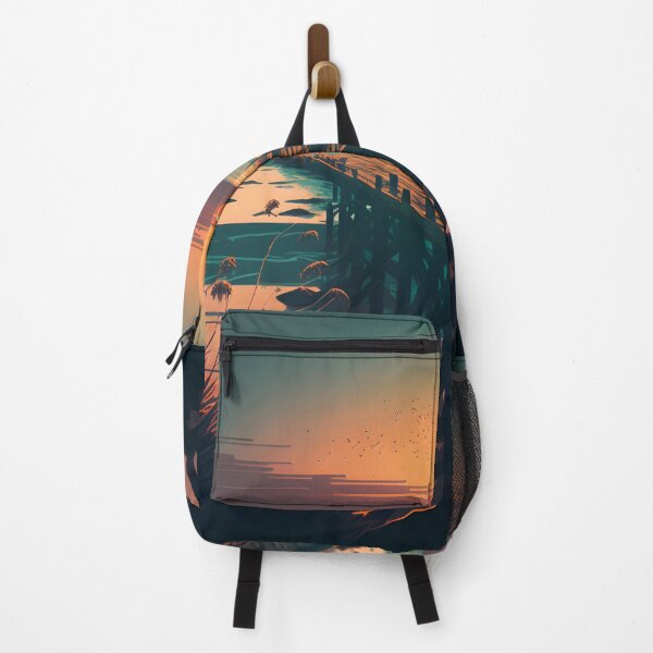 Item preview, Puesta de sol en la playa con mar y embarcadero designed and sold by randrdesign.